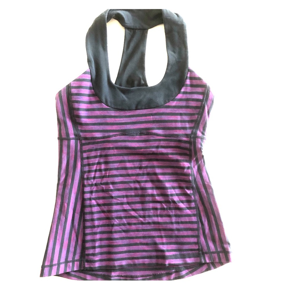 Lululemon Scoop Tank Grey & Purple Stripe
